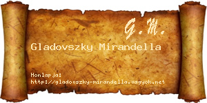 Gladovszky Mirandella névjegykártya